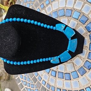 Blue Stone Beaded Necklace